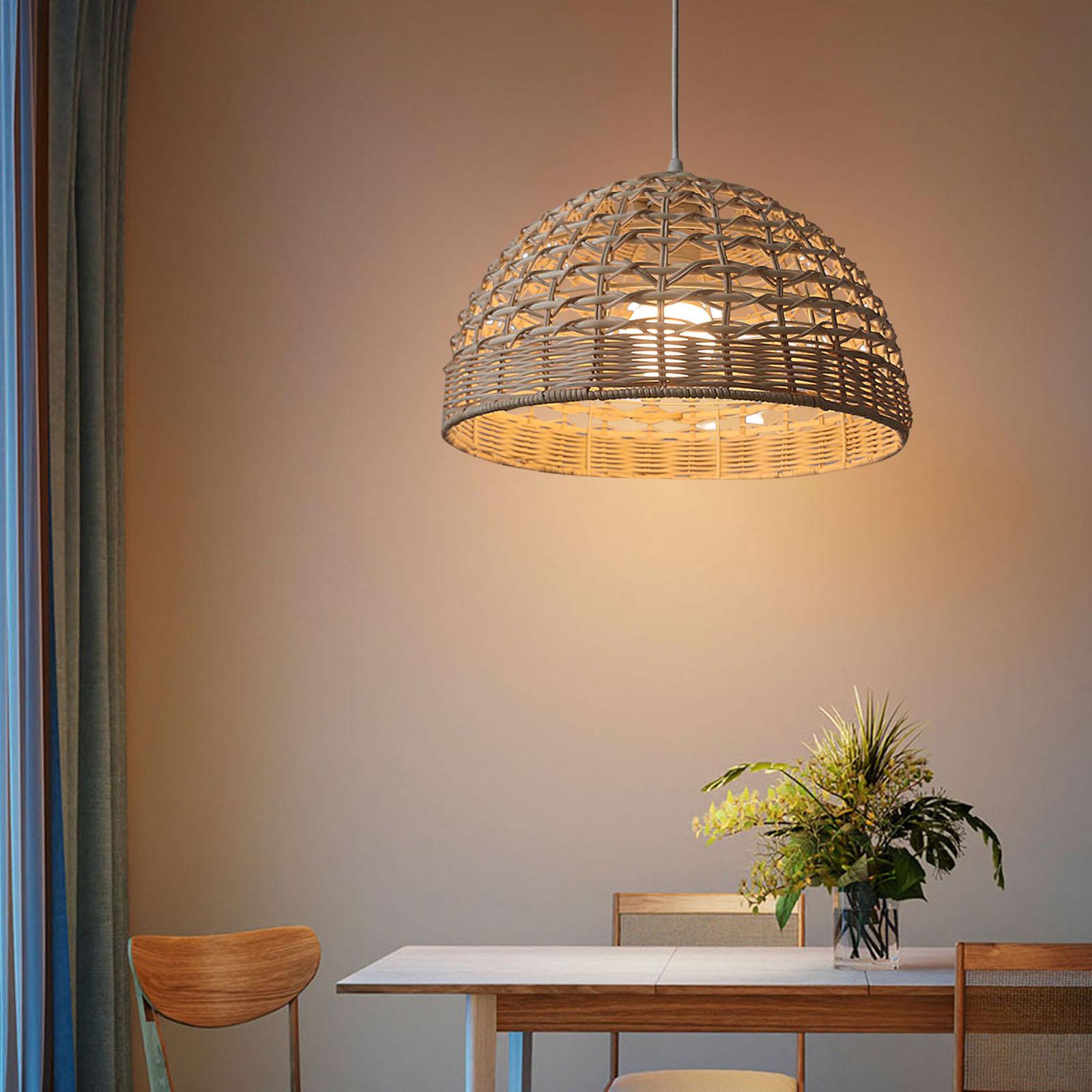 Wicker Pendant Shade - Rattan Lampshade Wicker Pendant Light Cover
