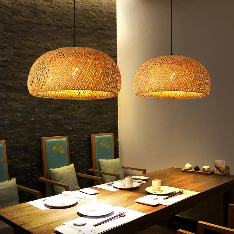 Wicker Pendant Shade - Bamboo Lantern 26cm Pendant Lamp Natural