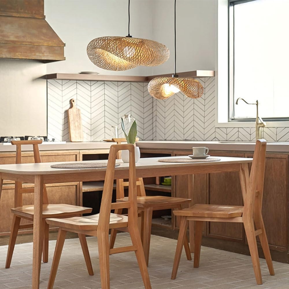 Wicker Pendant Shade - 40/50/60cm E26/E27 Wicker Woven Pendant Lights