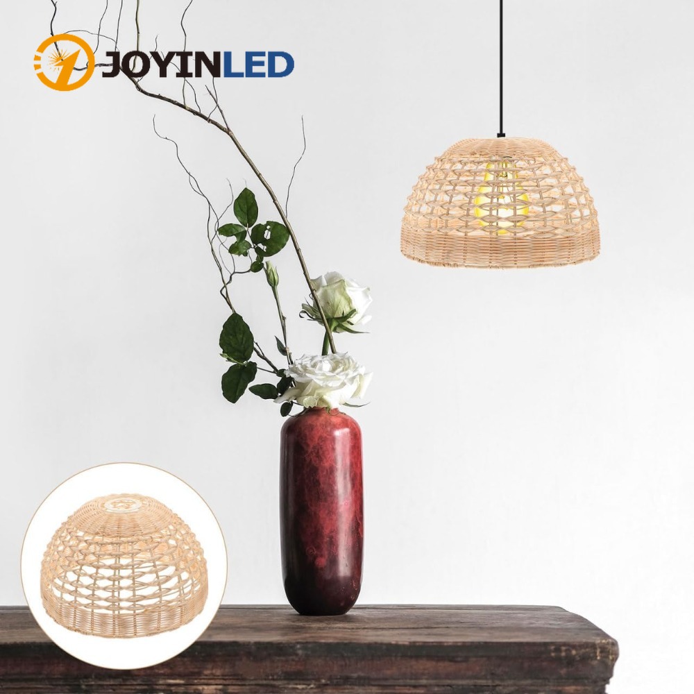 Rattan Pendant Lamp Woven Cage - Wicker Pendant Shade review and price