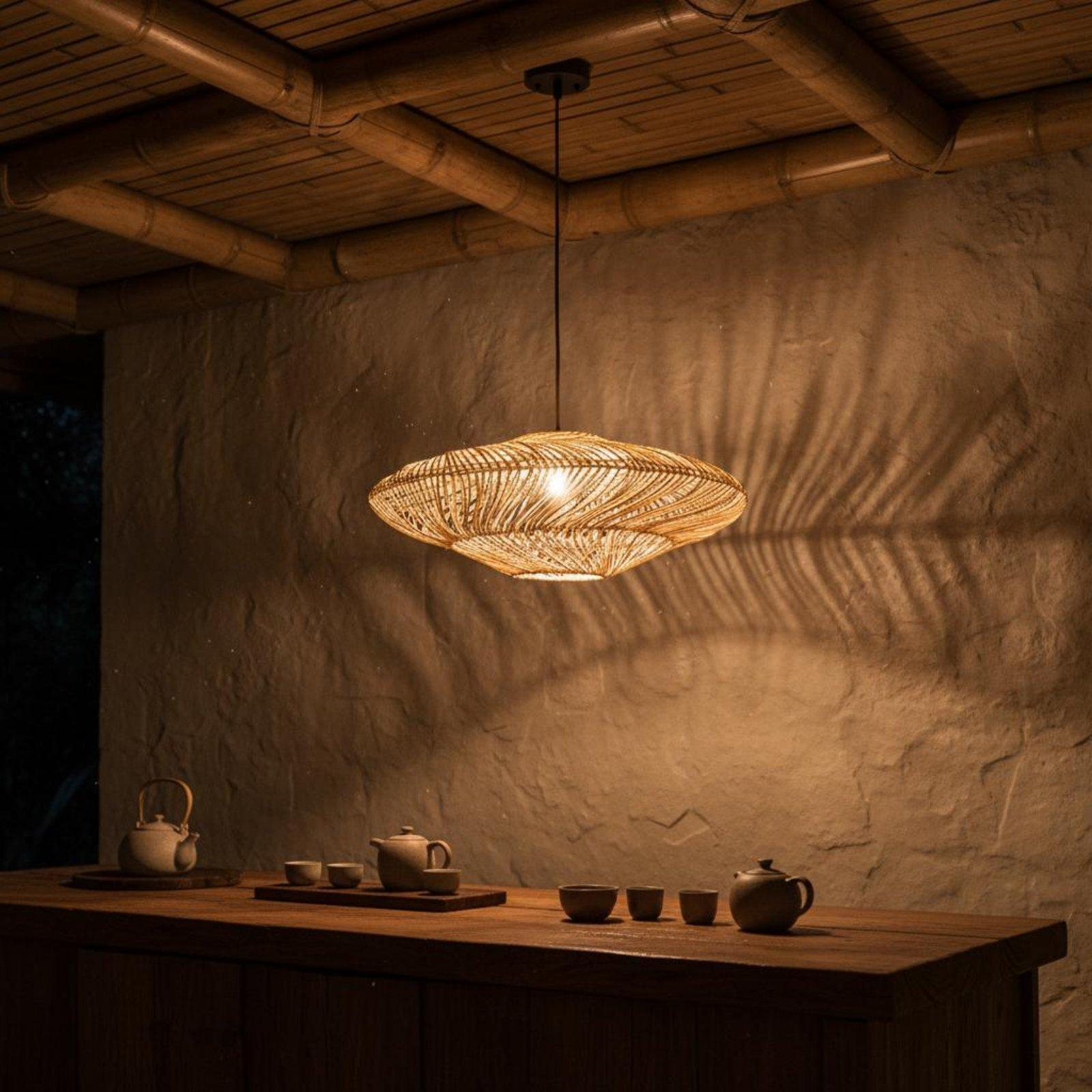 Creative Rustic Woven Lamp Sha - Wicker Pendant Shade review and price