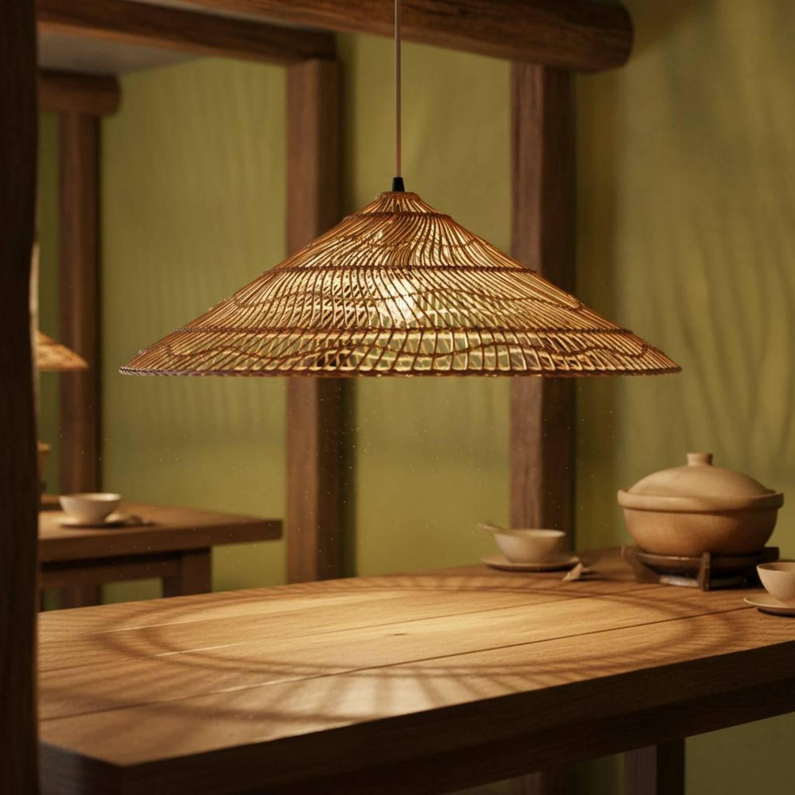 Creative Rustic Woven Lamp Sha - Wicker Pendant Shade review and price