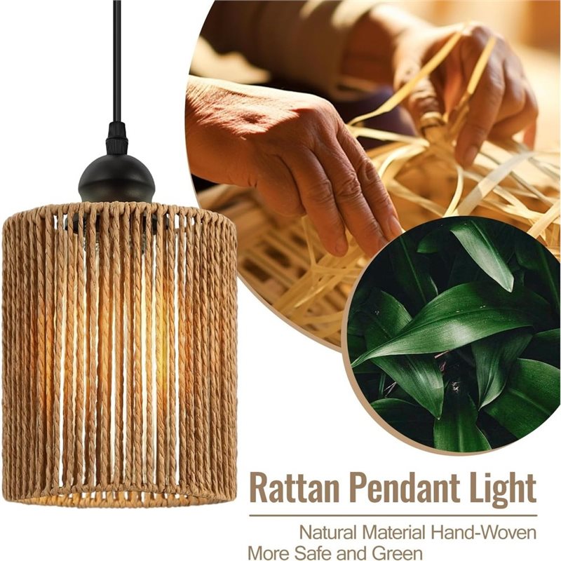 T19C 2 Pack Handwoven Wicker S - Wicker Pendant Shade review and price