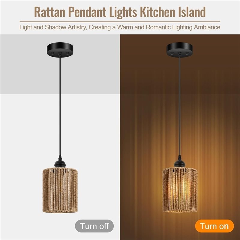 T19C 2 Pack Handwoven Wicker S - Wicker Pendant Shade review and price