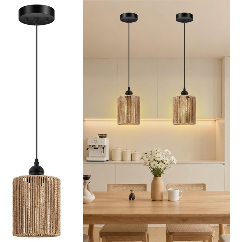 T19C 2 Pack Handwoven Wicker S - Wicker Pendant Shade review and price